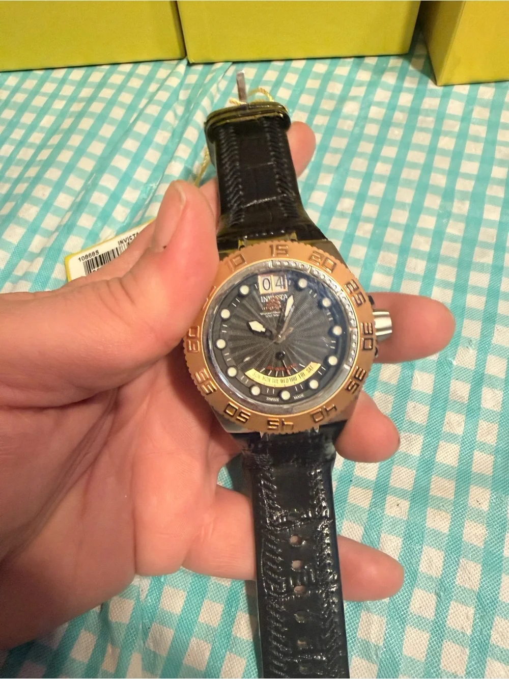 Brand New Swiss Made Subaqua Noma IV Sport-45mm, Black,Rose Gold,Genuine Leather